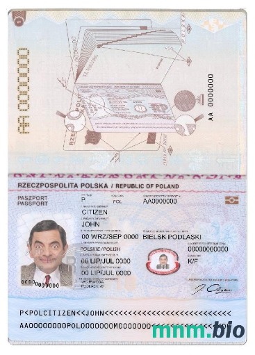 Szablon paszportu Polski w formacie PSD, w pełni edytowalny, 2018-obecnie, szablon w formacie PSD
